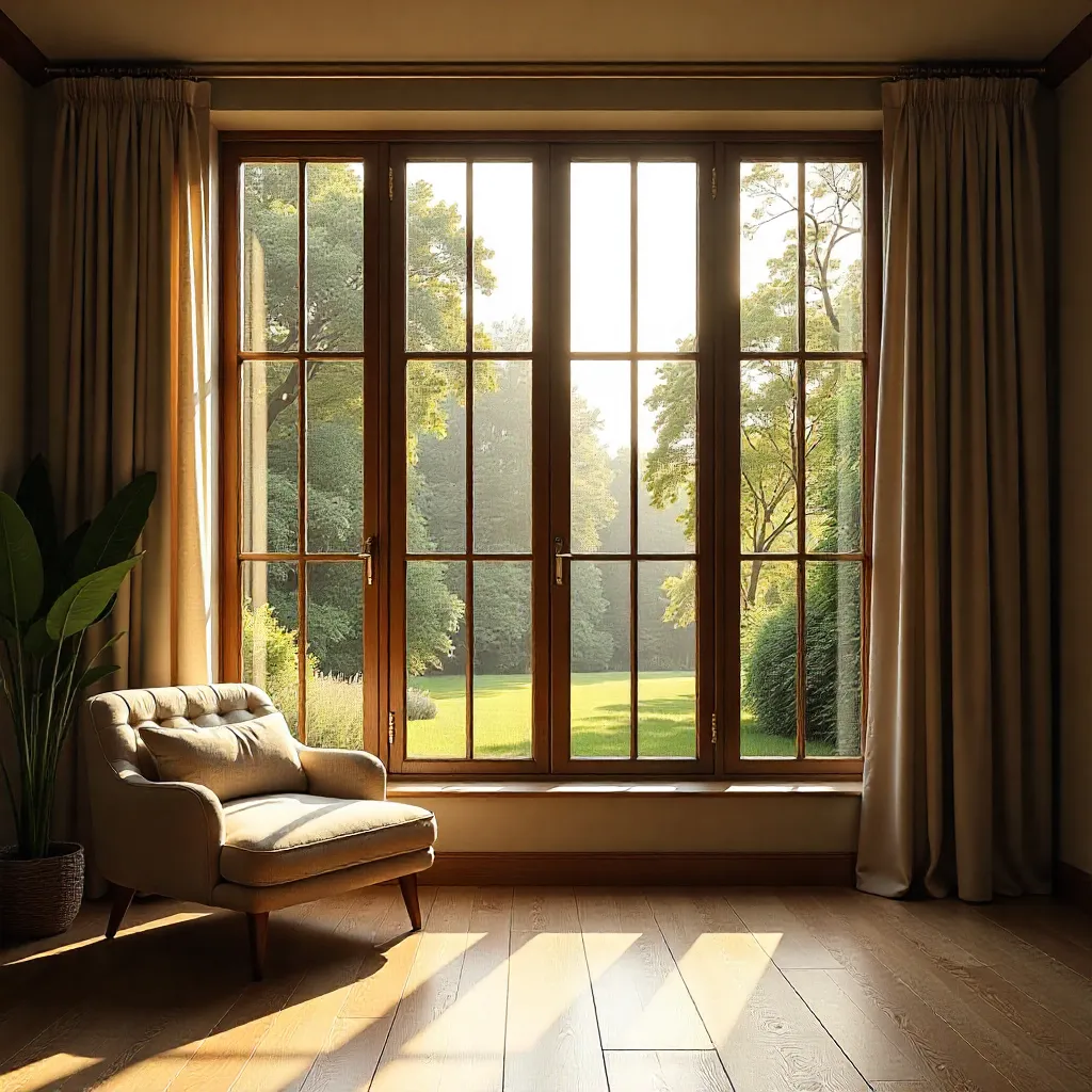 Elegant window treatments in modern interior